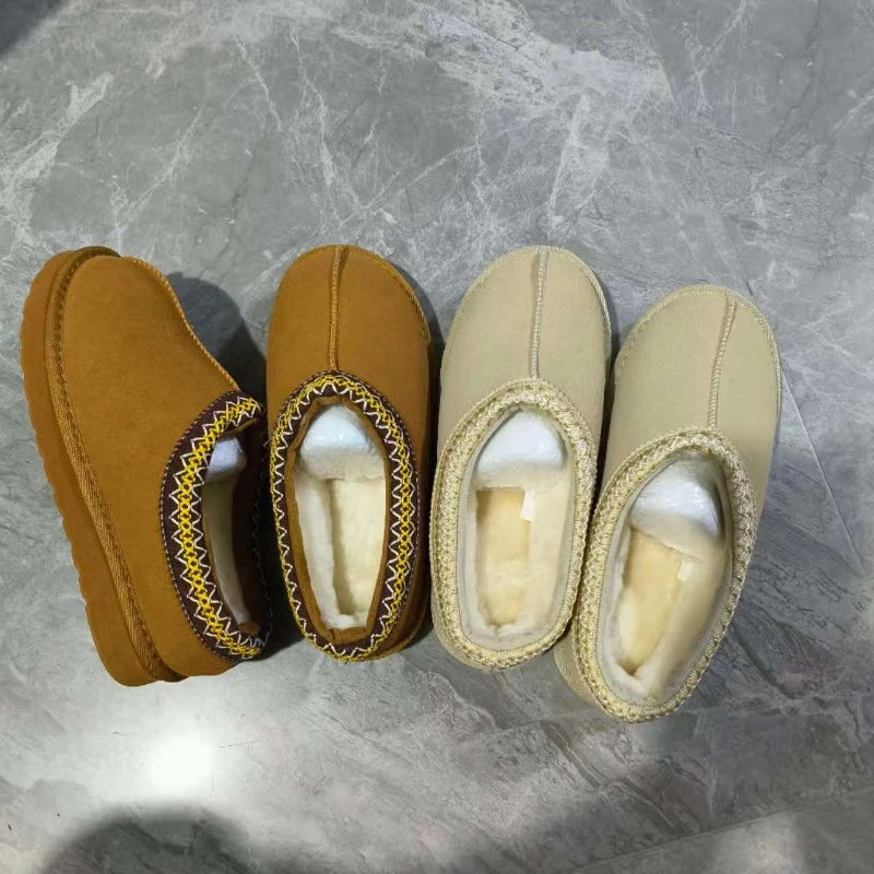 CozyStep - New Fluffy Women Boots House Flat Fashion Slippers Plush Winter Designer Shoes Home Elegant Casual Large Size Boots Women
