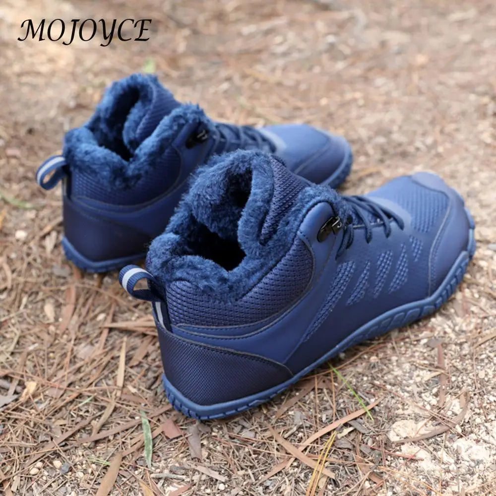 Womens Mens Winter Snow Boots Fur Lined Barefoot Shoes Waterproof Walking Shoes Anti-Slip Outdoor Booties