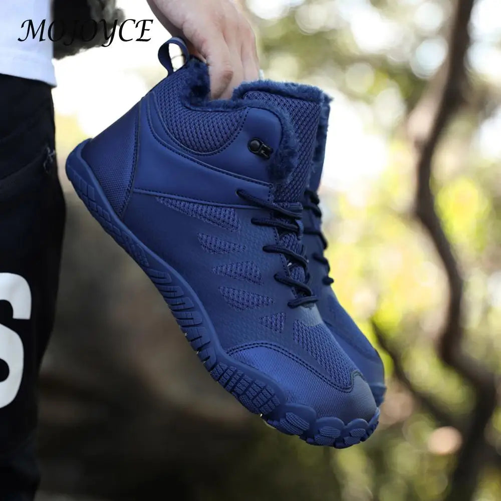 Womens Mens Winter Snow Boots Fur Lined Barefoot Shoes Waterproof Walking Shoes Anti-Slip Outdoor Booties