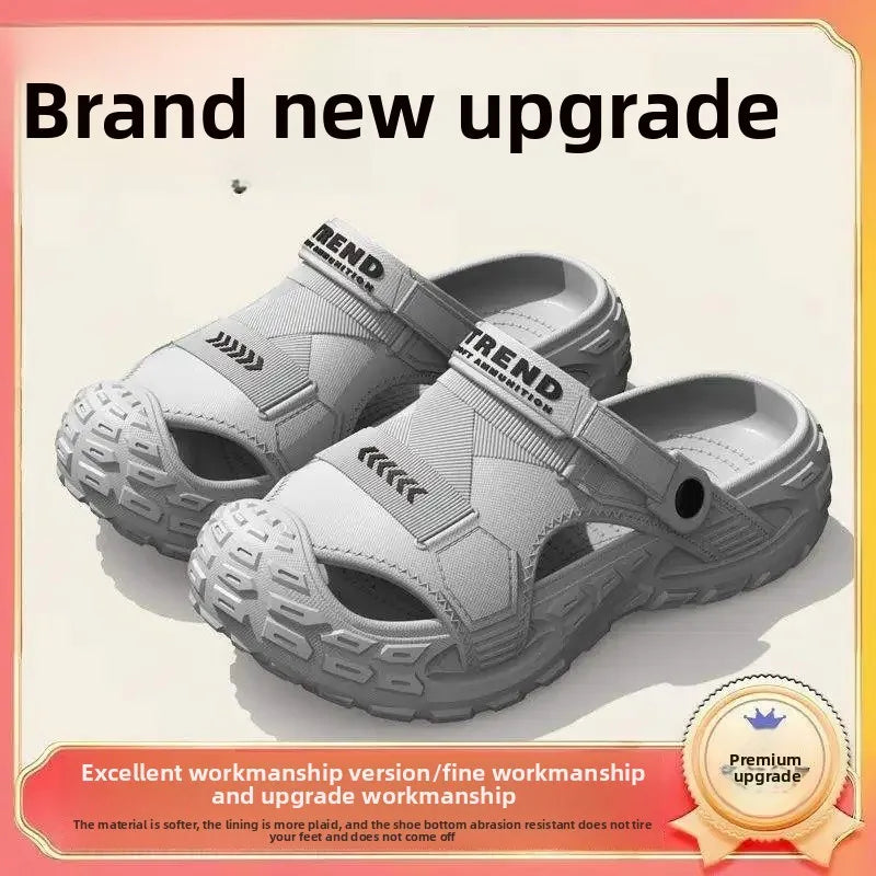 Men's Summer 2025 New Home Thick Bottom Outdoor Anti-slip Mountain Beach Head Cover Sandals Shoes EVA Material Comfortable
