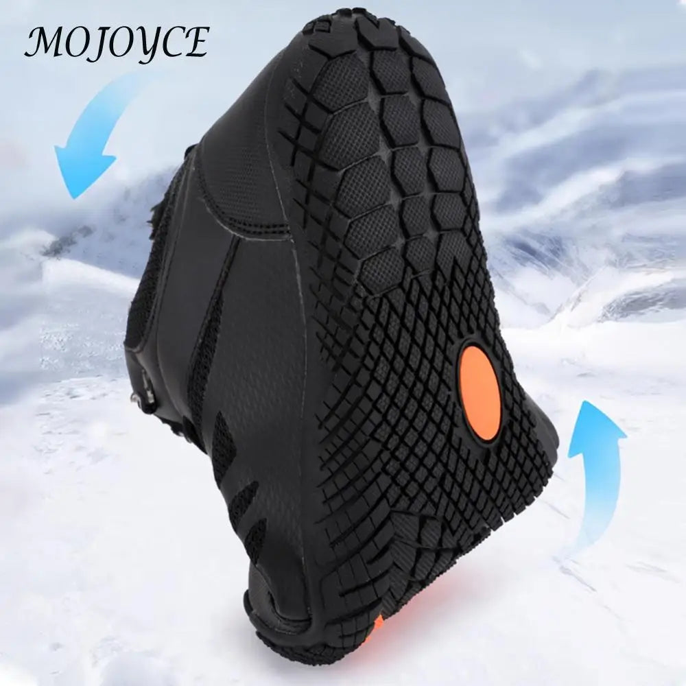 Womens Mens Winter Snow Boots Fur Lined Barefoot Shoes Waterproof Walking Shoes Anti-Slip Outdoor Booties