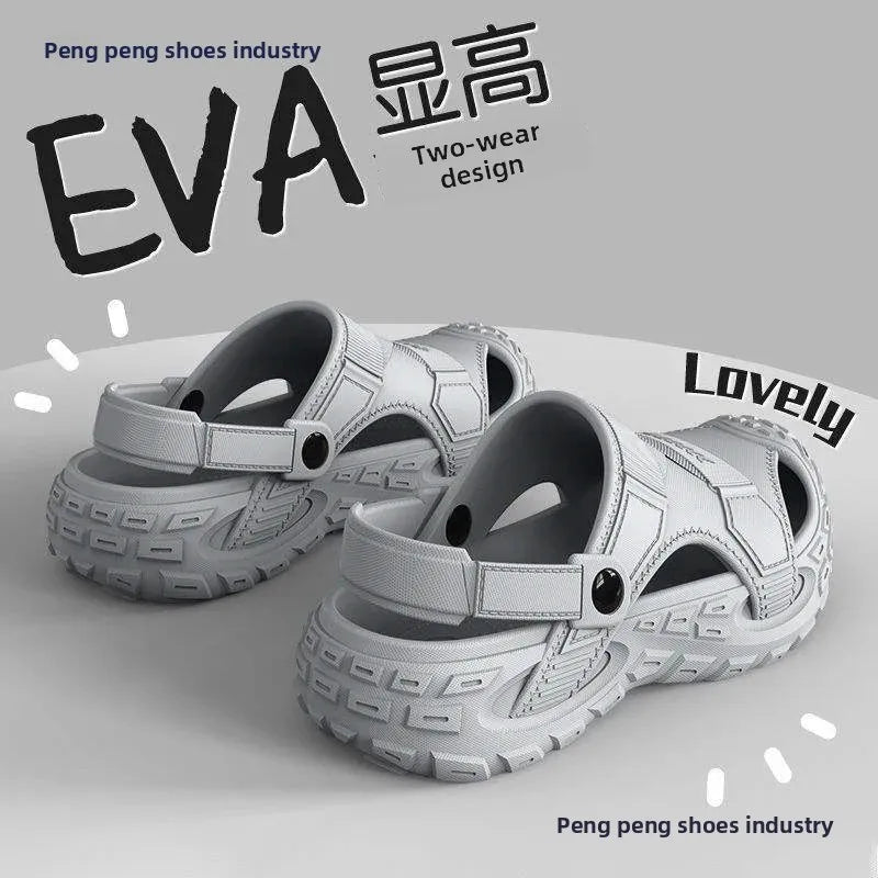 Men's Summer 2025 New Home Thick Bottom Outdoor Anti-slip Mountain Beach Head Cover Sandals Shoes EVA Material Comfortable